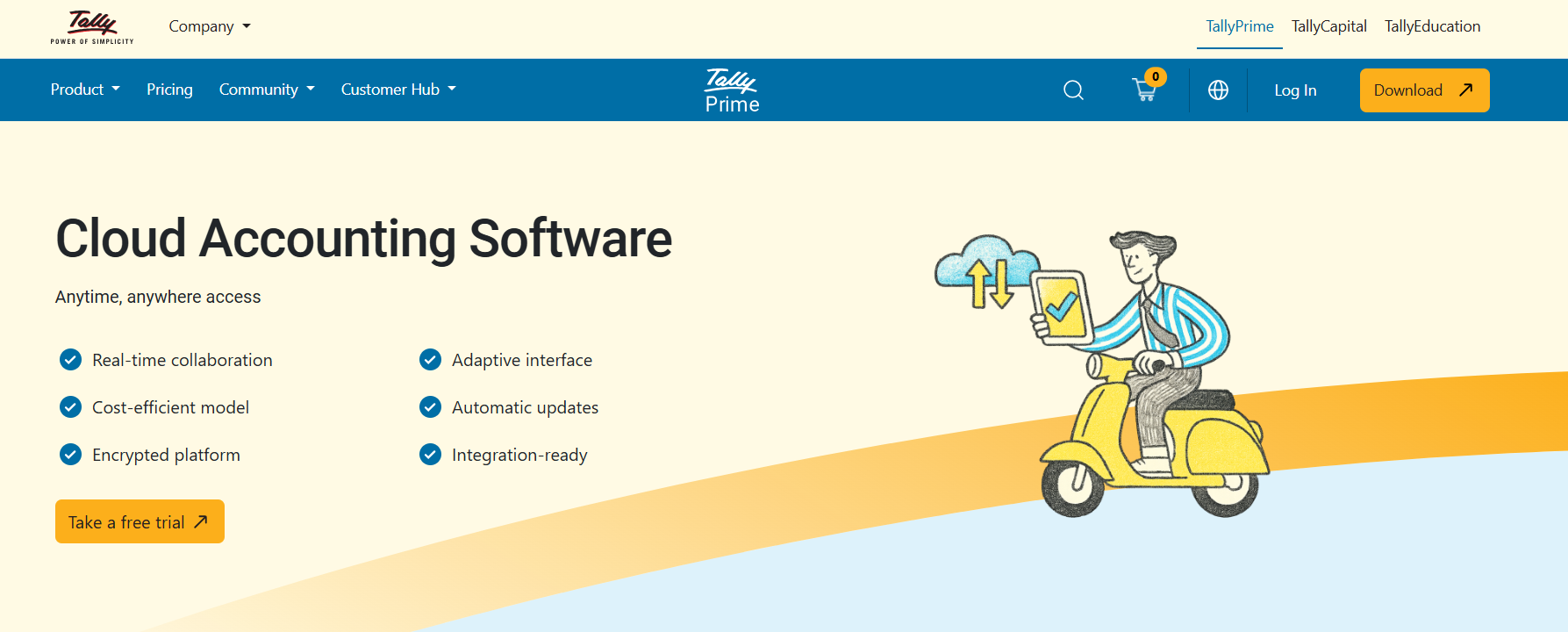 Tally cloud and desktop accounting software homepage